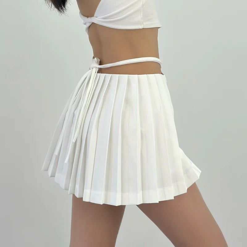 Bow Tied High Waist Mini Skirt