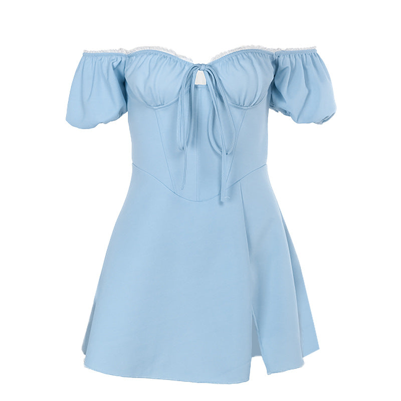 Summer Mini Dress In Light Blue