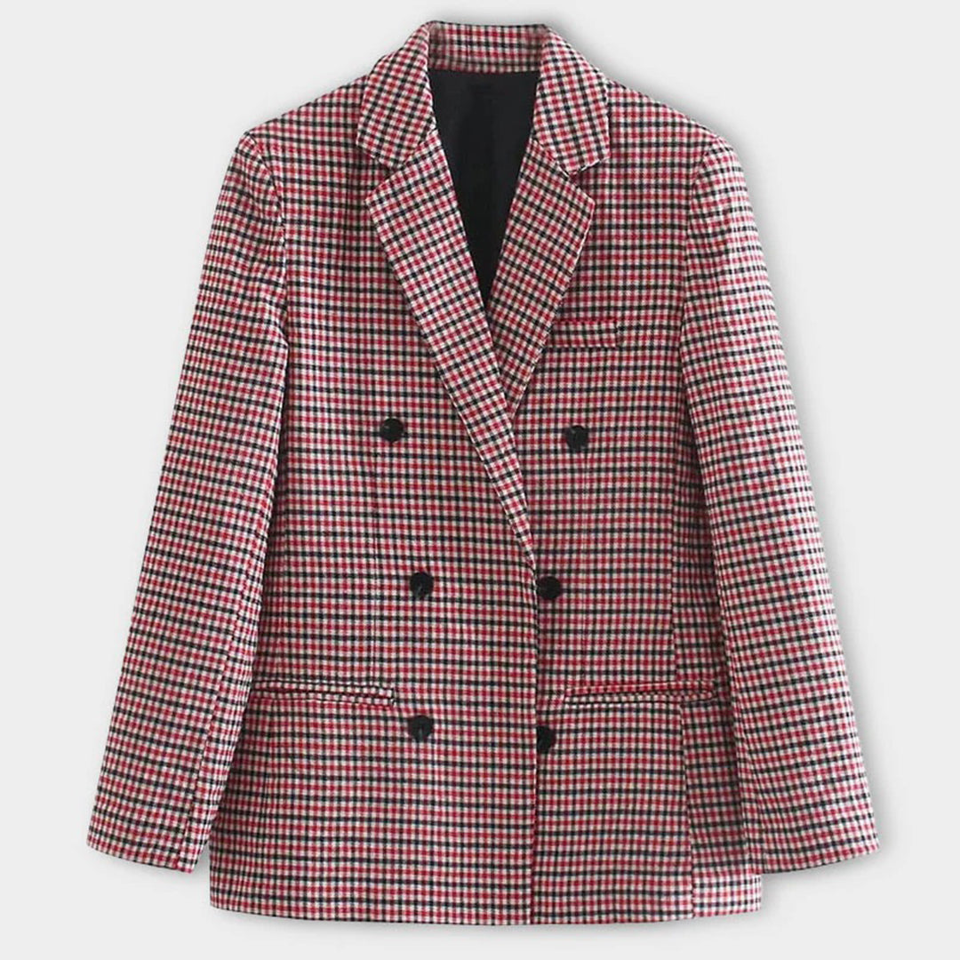 Striped double breasted blazers for women