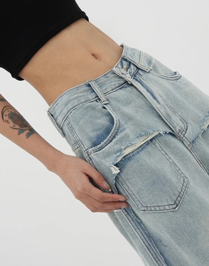 Vintage High waist Straight leg jeans