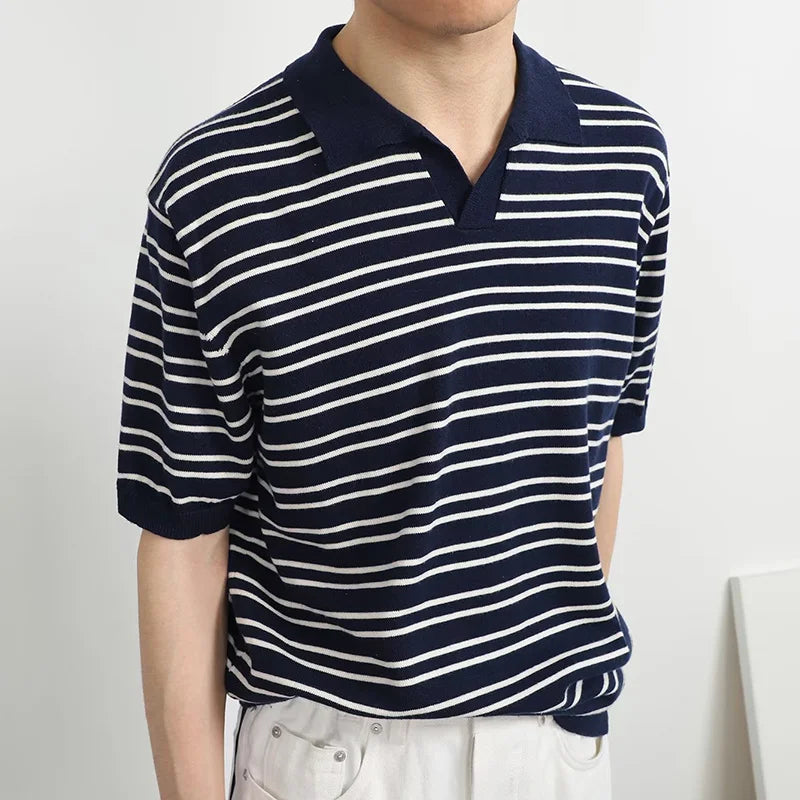 Casual Striped Polo Shirt