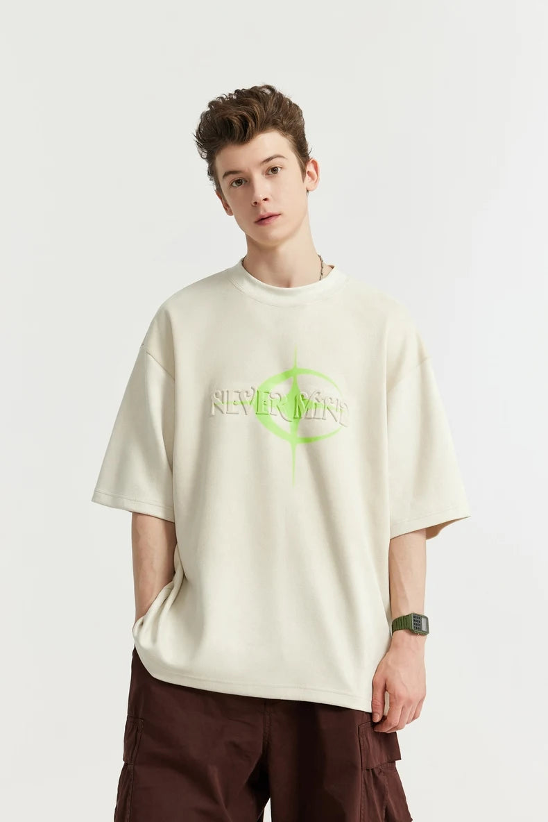 Suede Embossed Rubber Printing T-shirt