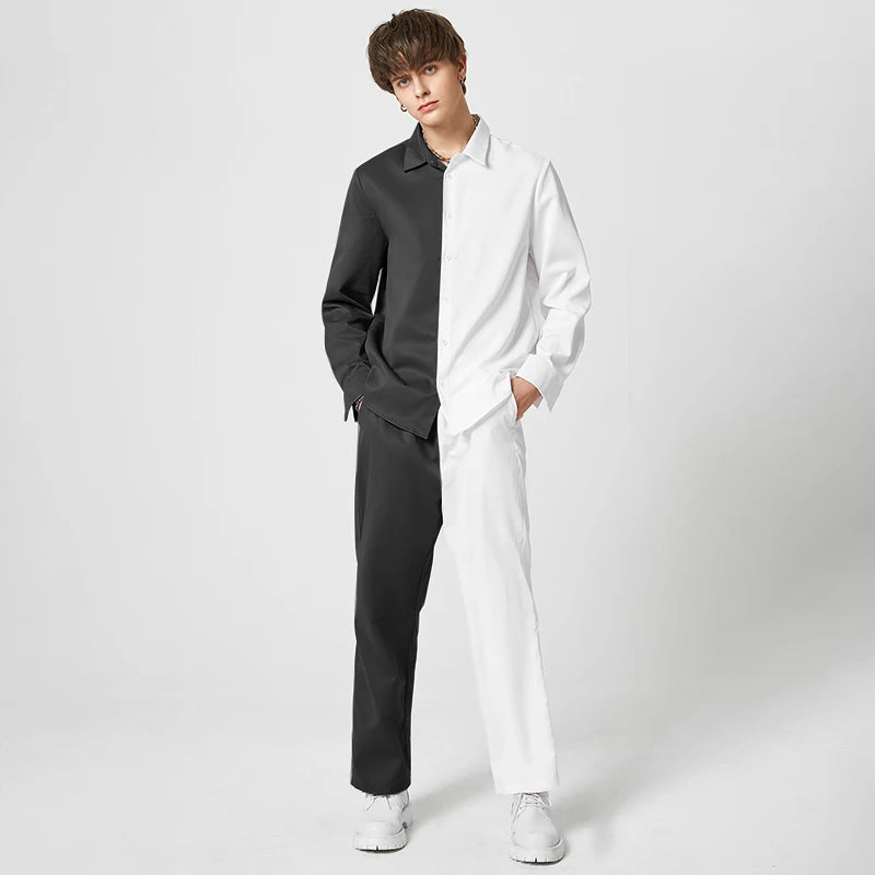 Lapel Long Sleeve Button Shirt & Pants