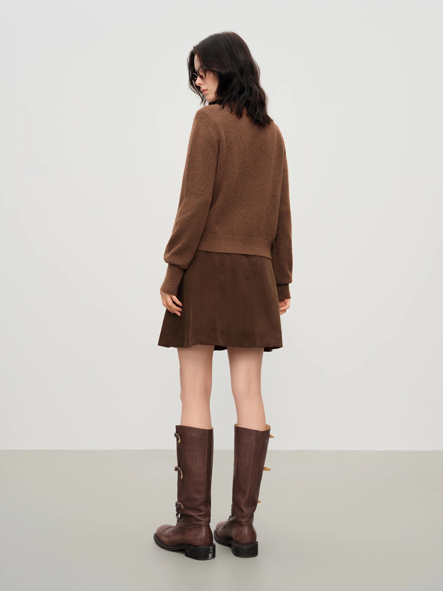 Blend Knit Cardigan With Wool Buttons