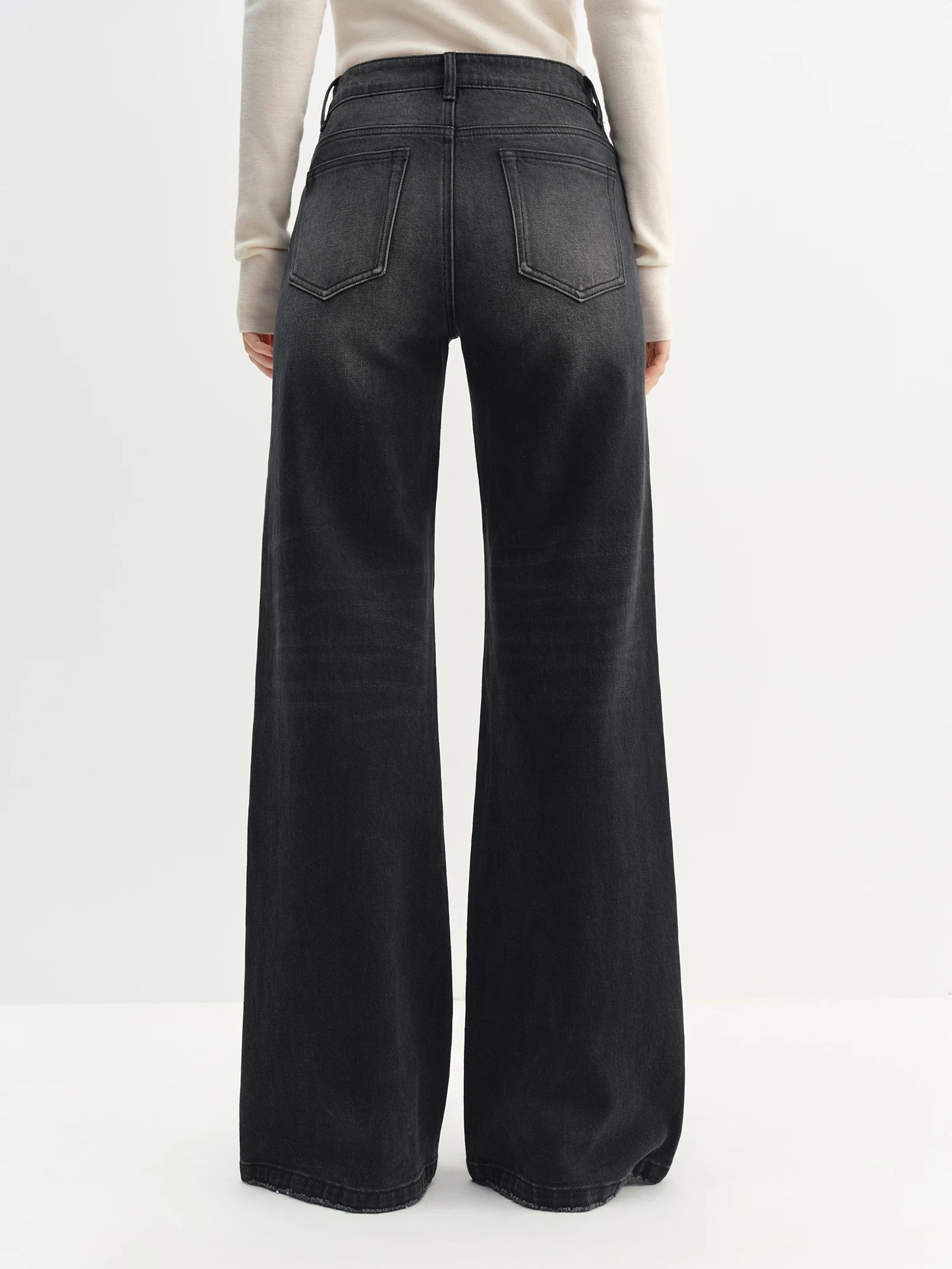 Retro Wide-leg Black Jeans