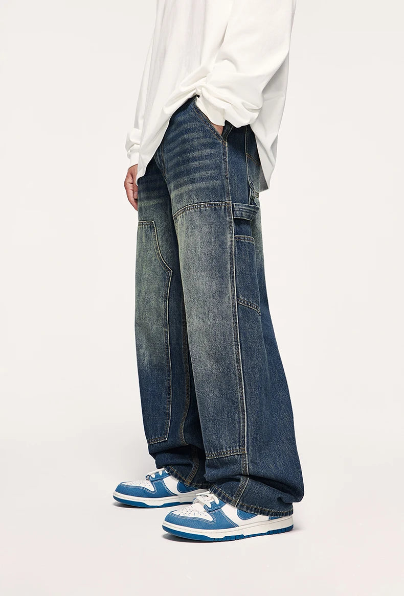 Retro Washed Wide Leg Jeans