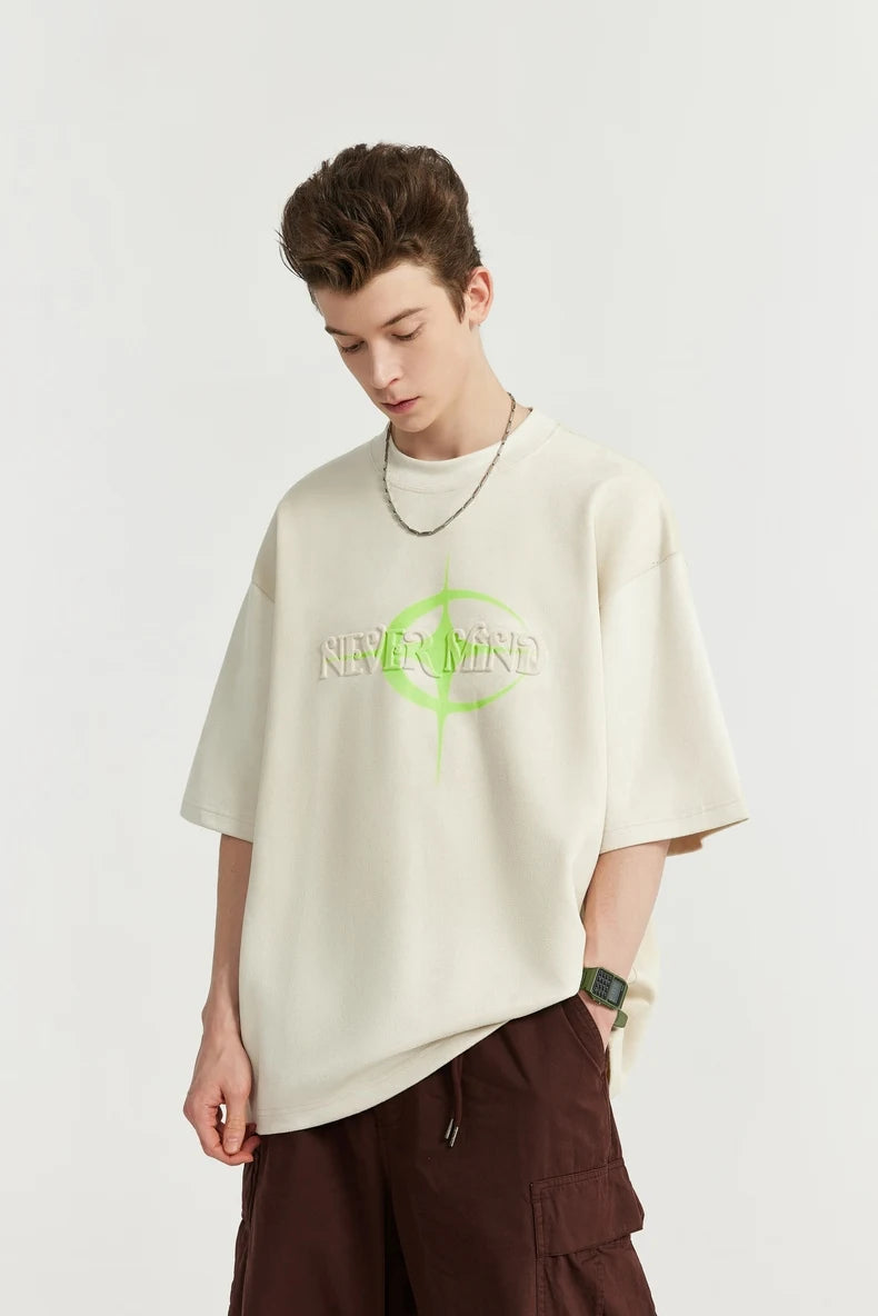 Suede Embossed Rubber Printing T-shirt