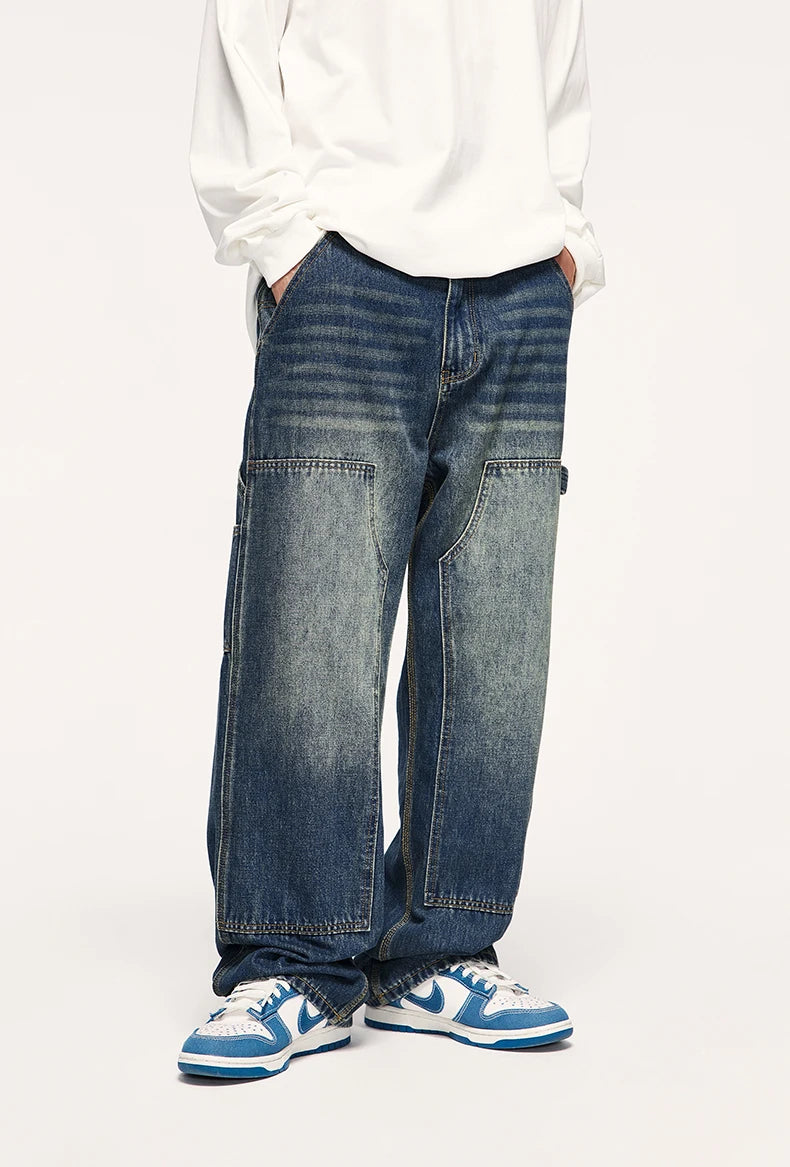 Retro Washed Wide Leg Jeans