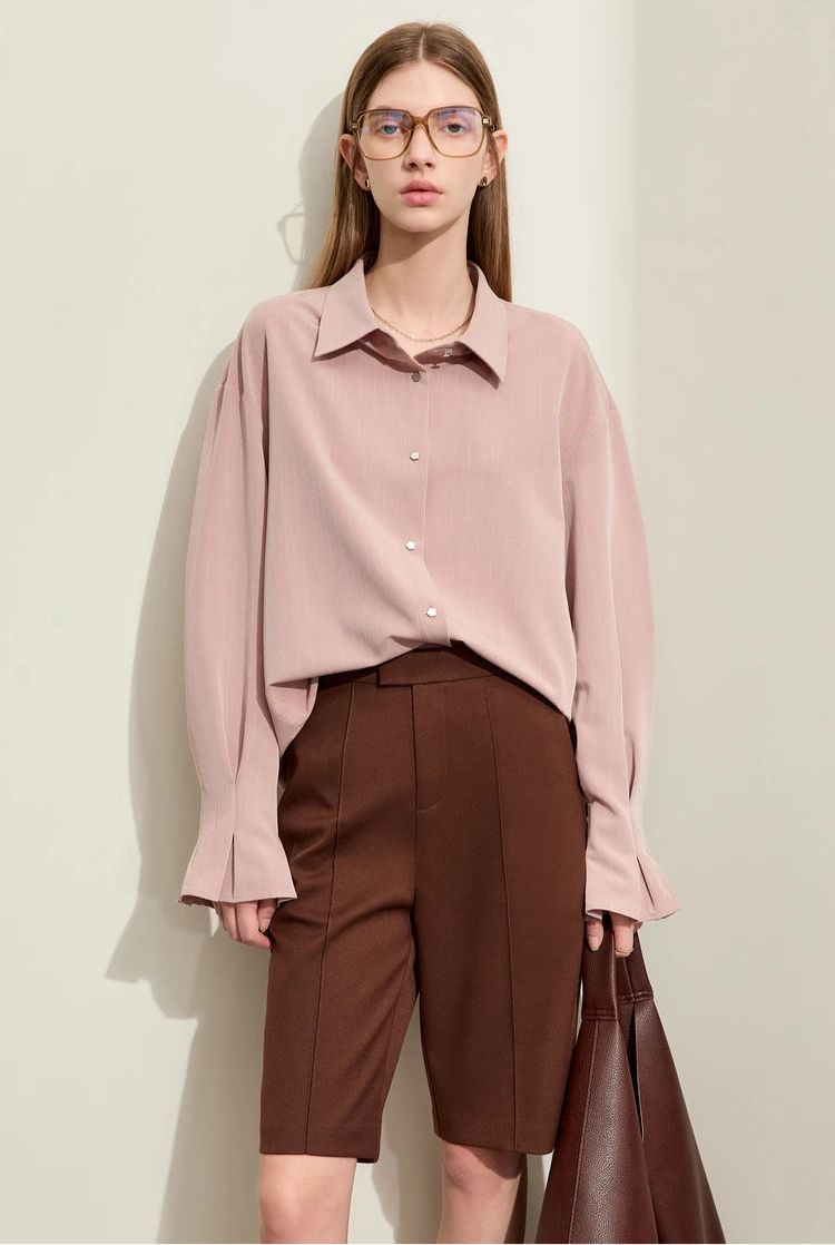 Loose Long Sleeve Striped Shirt