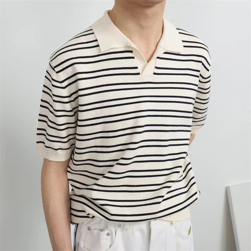 Casual Striped Polo Shirt