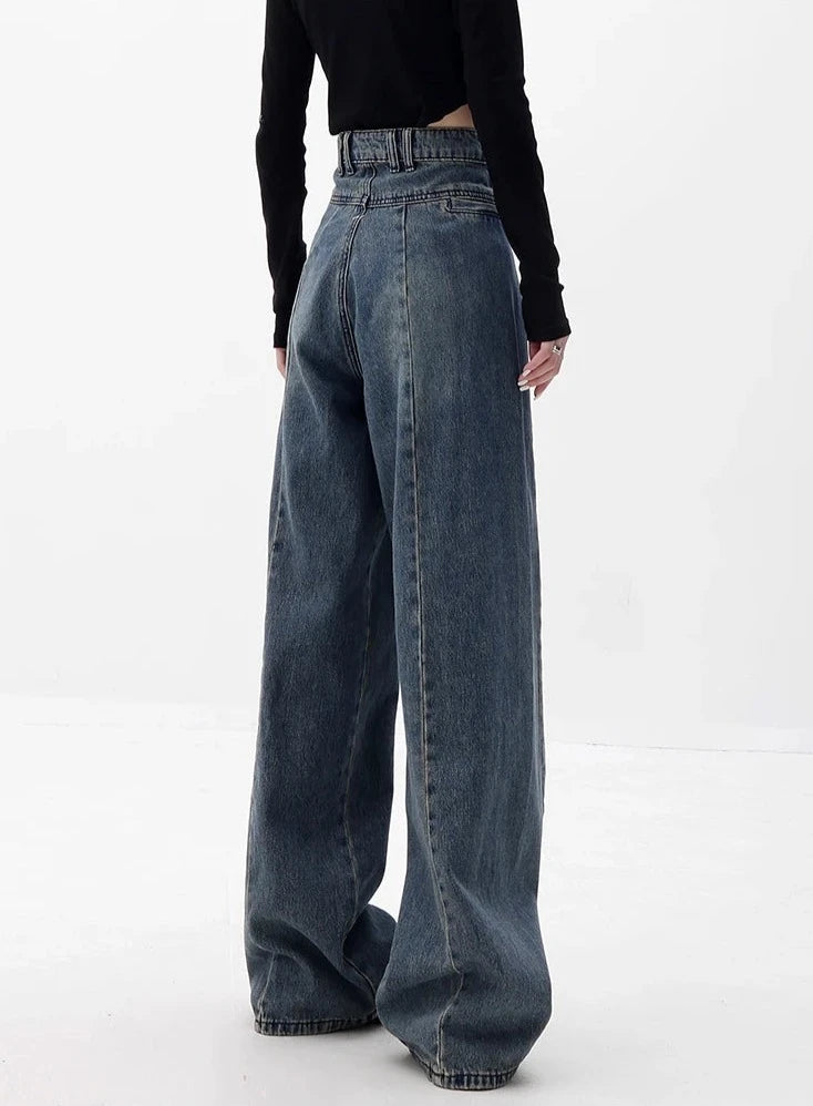 High waist wide leg jeans