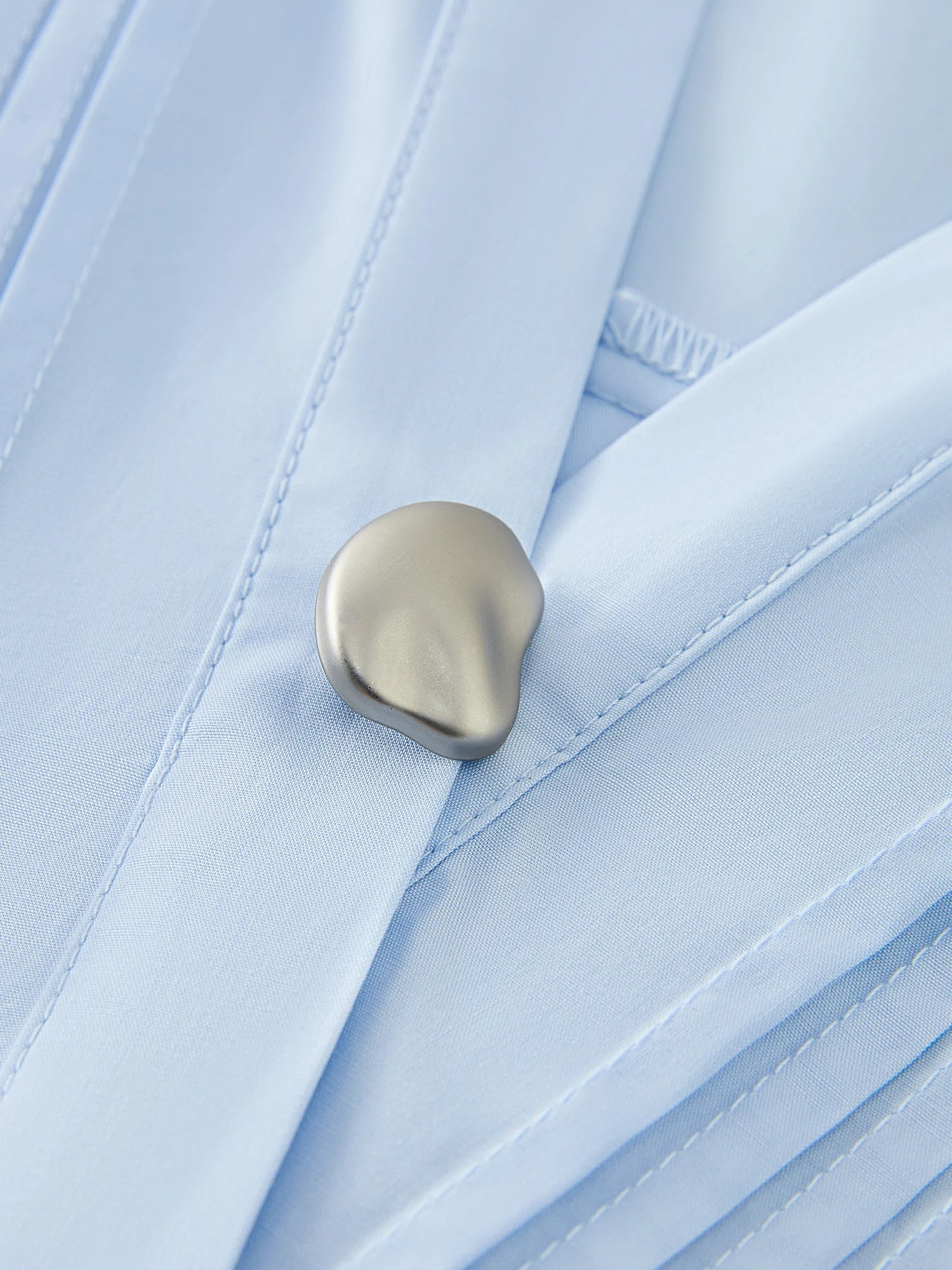 Stripe texture Blue Short-Sleeved Shirt