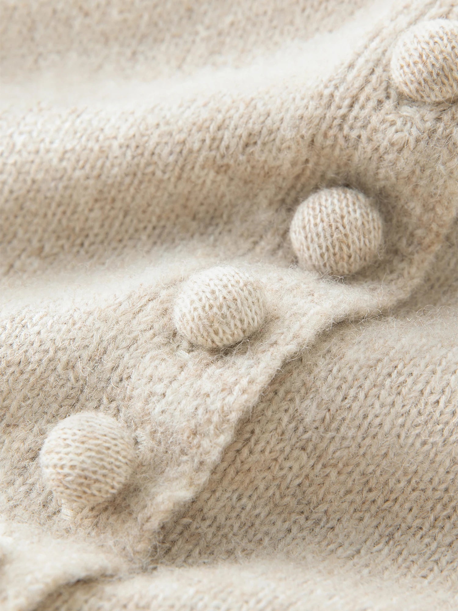 Blend Knit Cardigan With Wool Buttons