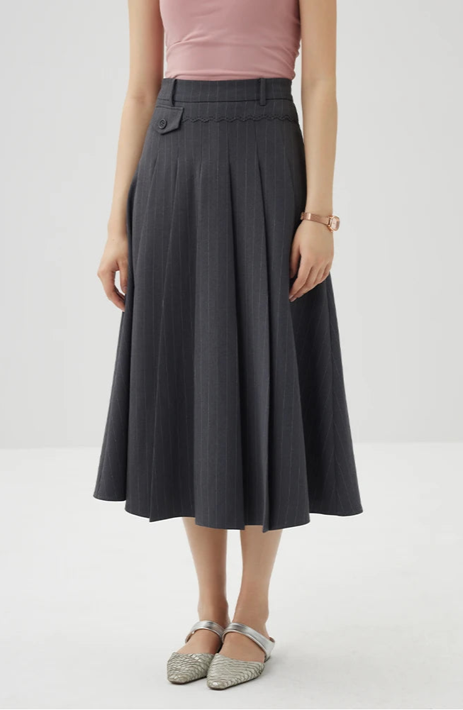 Striped Blazer and Skirt Suit