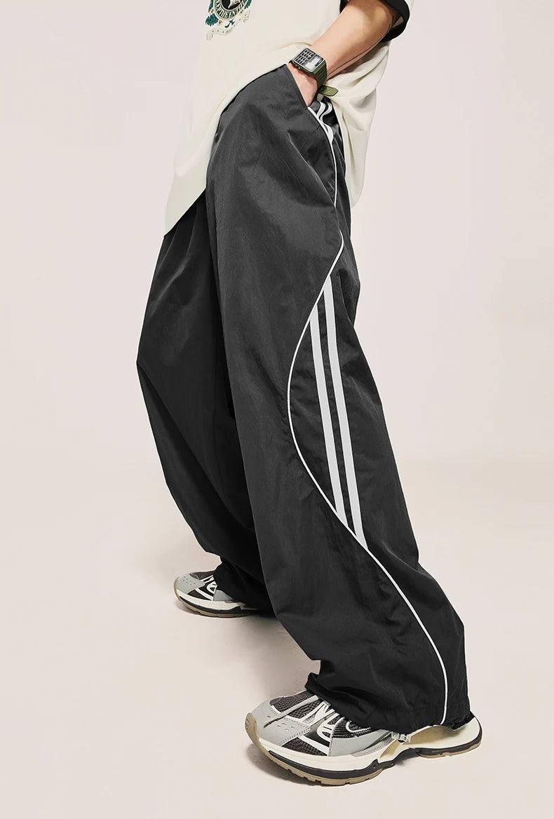 Striped Side Wide Leg Sport Trousers