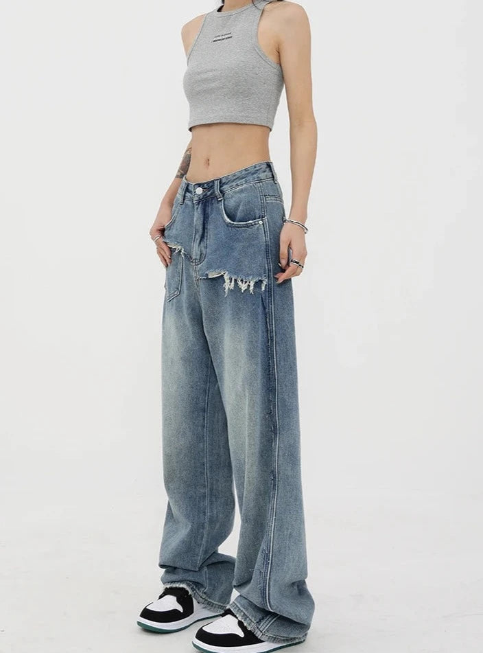 Vintage High waist Straight leg jeans