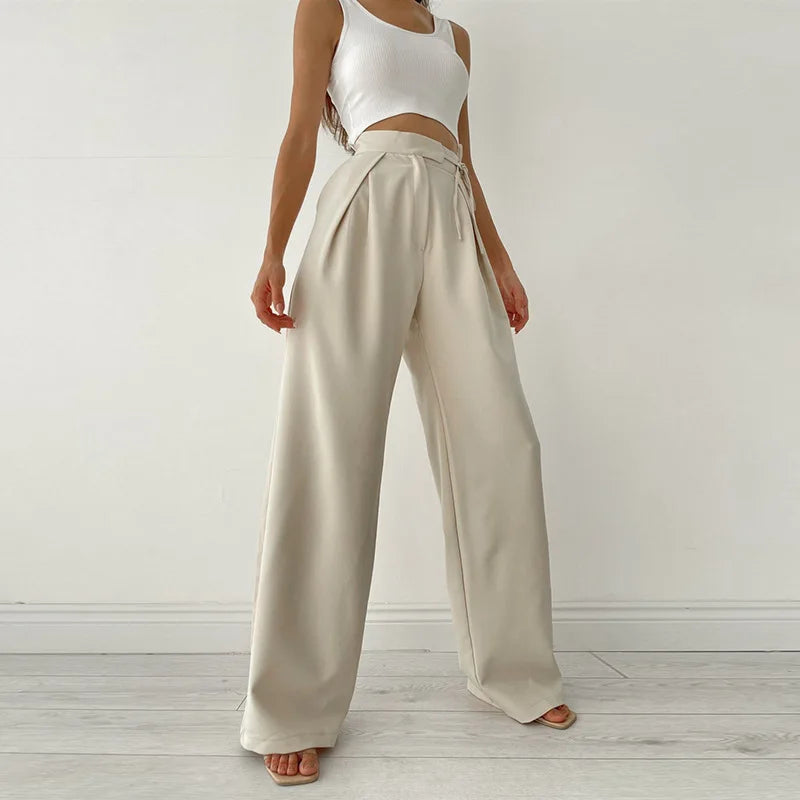 Wide Leg Trousers with ribbon