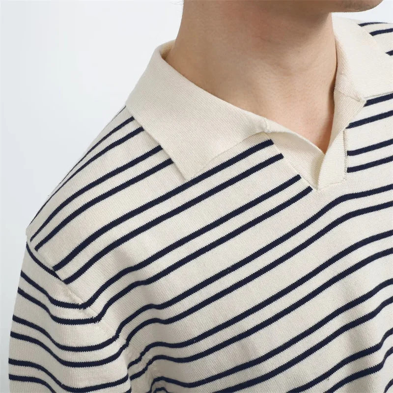 Casual Striped Polo Shirt