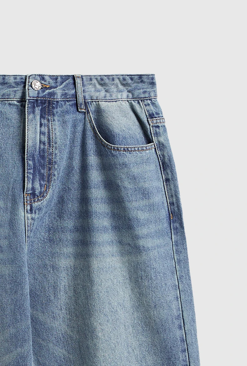 Retro Washed Denim Pants