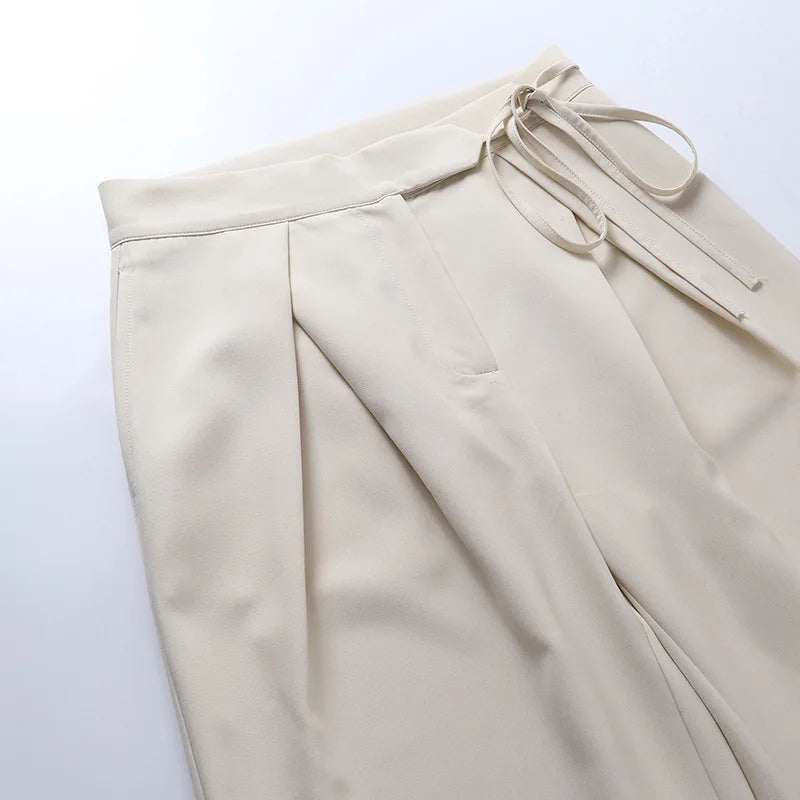 Wide Leg Trousers with ribbon