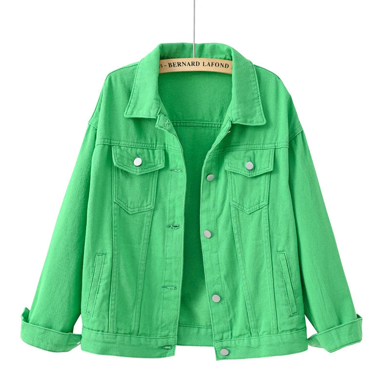 Classic women's denim jacket in many colors