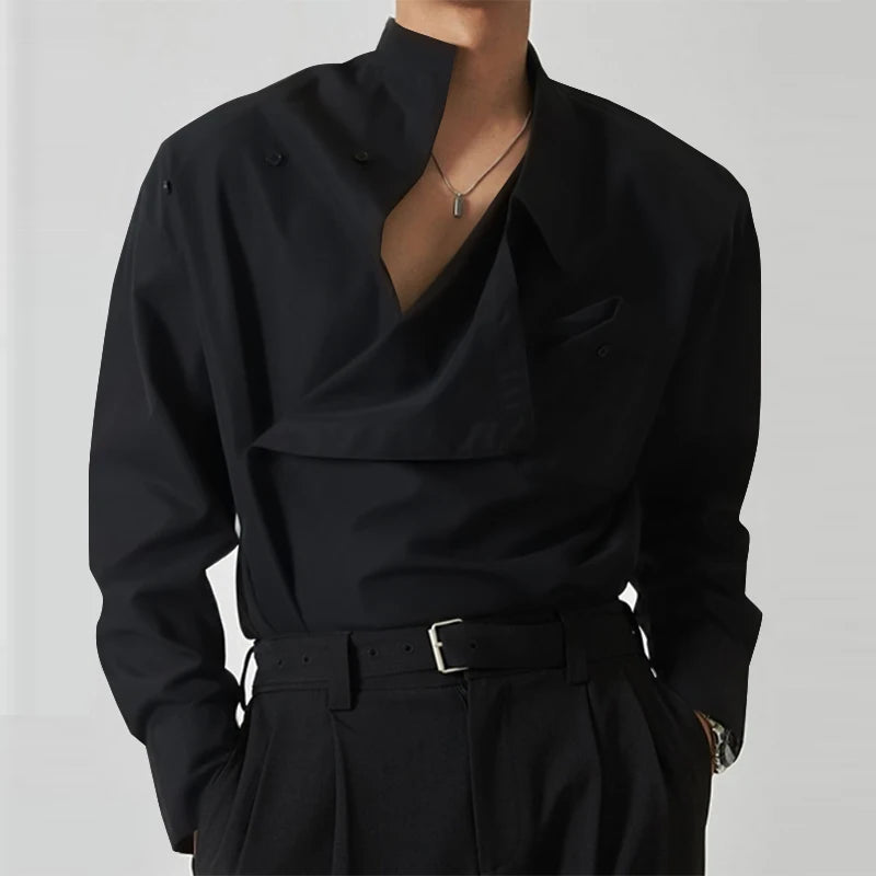 Stand Collar Loose Long Sleeve Shirt