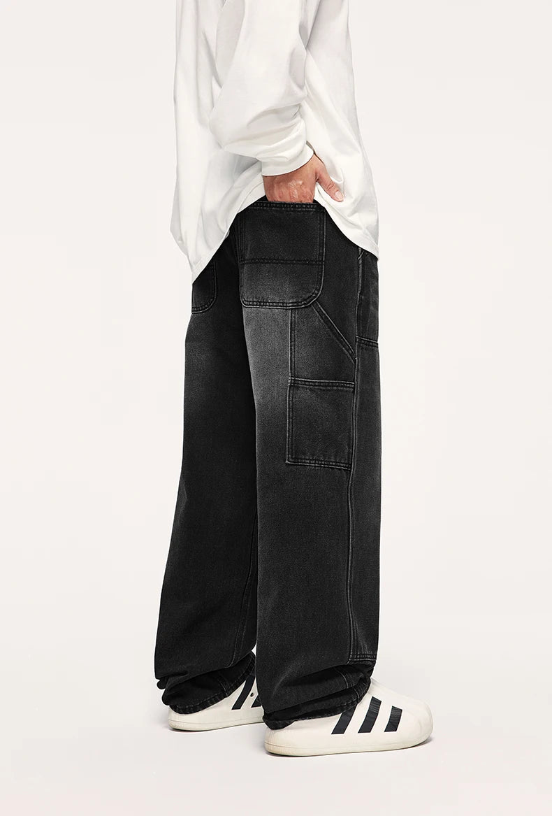 Retro Washed Wide Leg Jeans