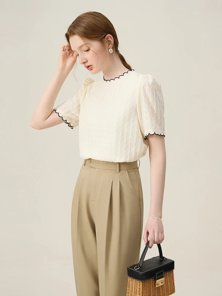 Thin Knitted Sleeveless White Top