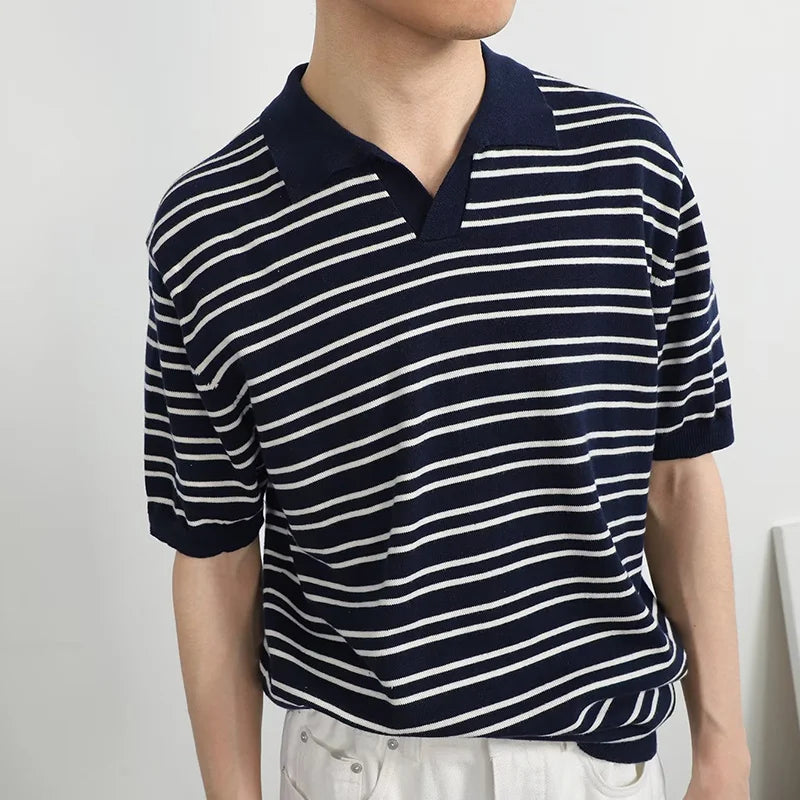 Casual Striped Polo Shirt