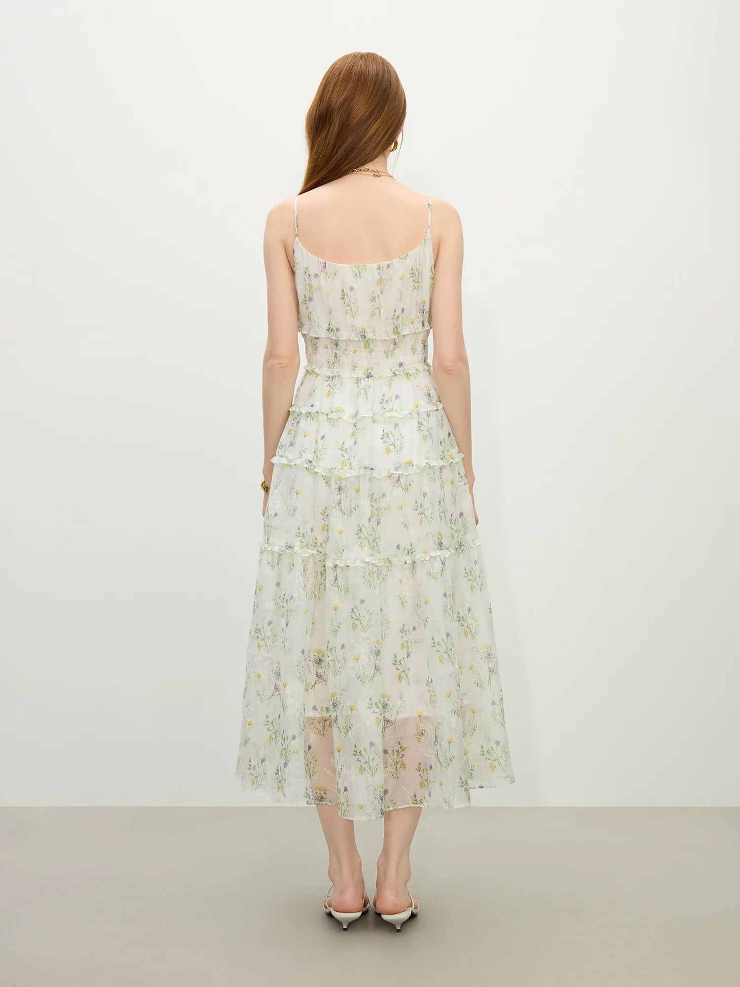 Summer Floral Chiffon Maxi Dress