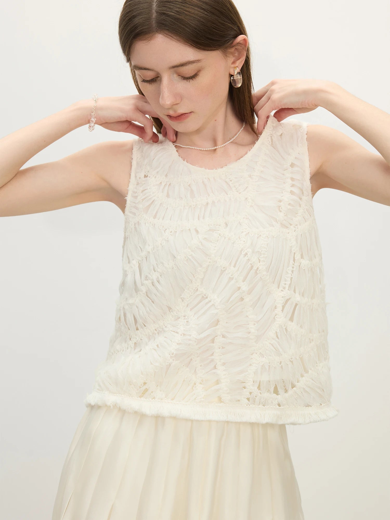 Beige Versatile Sleeveless Top