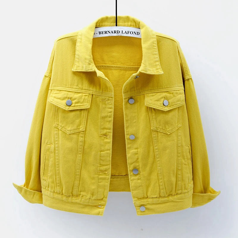 Classic women's denim jacket in many colors