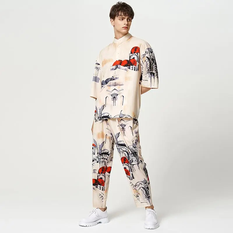 Loose Shirt with pants with design