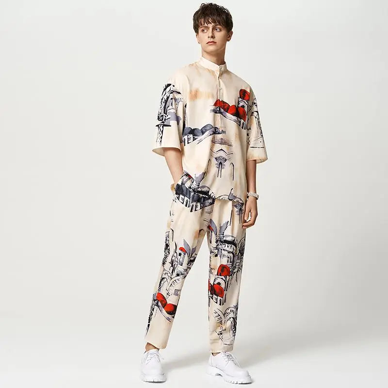 Loose Shirt with pants with design