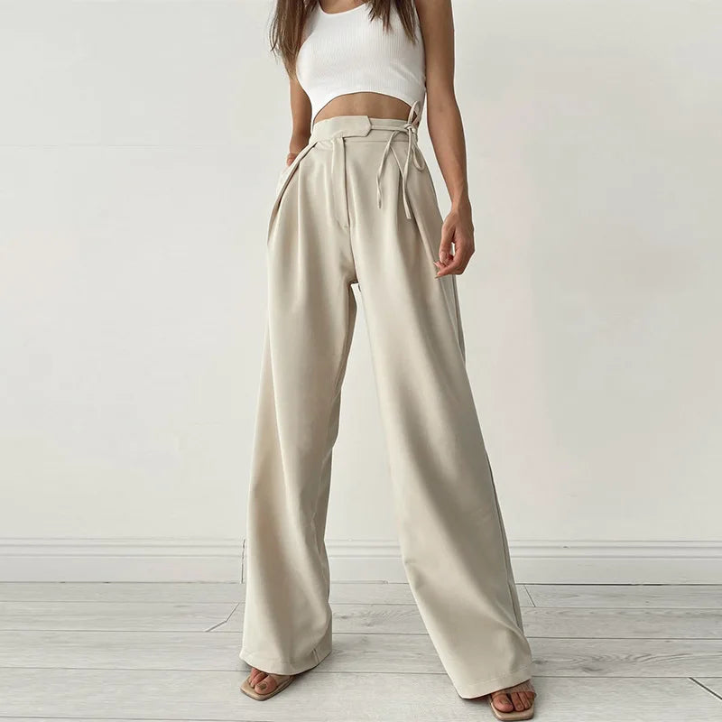 Wide Leg Trousers with ribbon