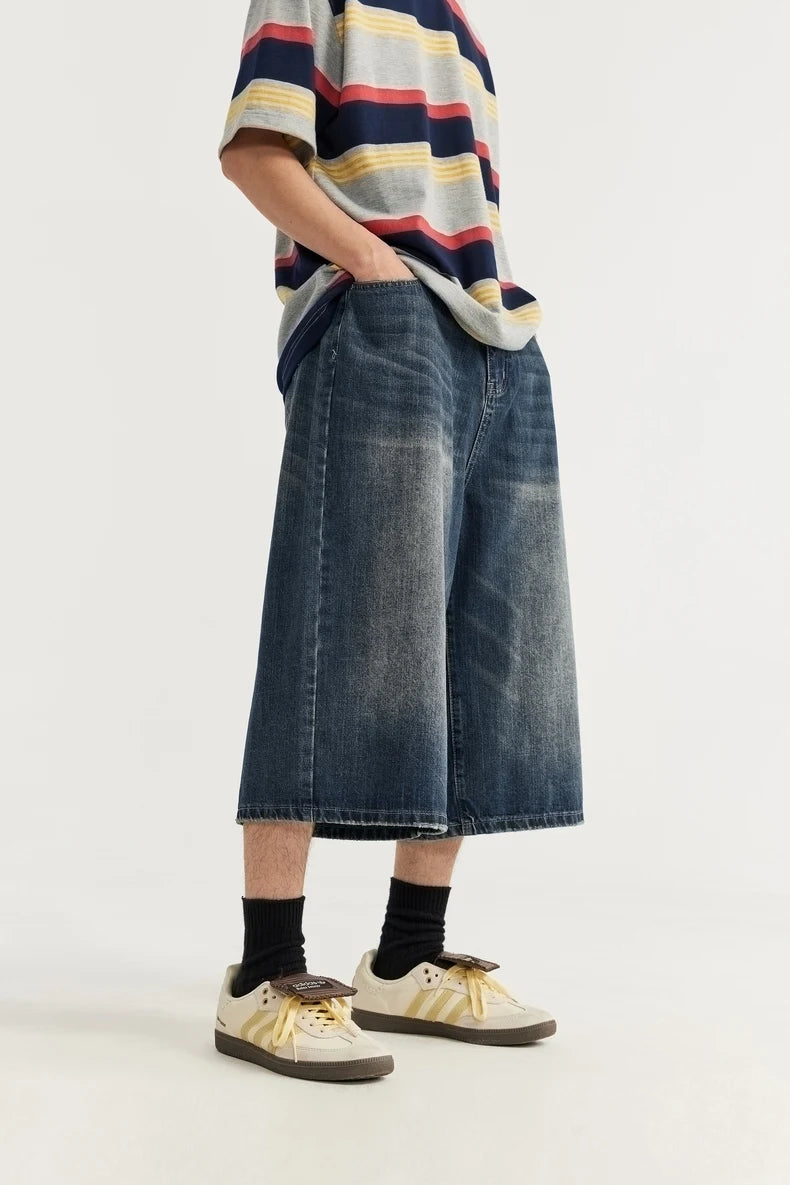 Wide Leg Jeans Shorts