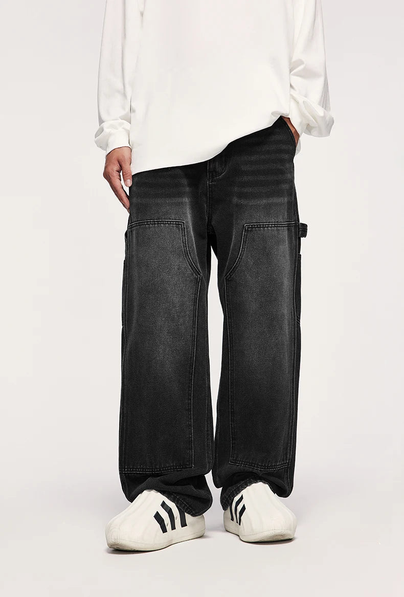 Retro Washed Wide Leg Jeans