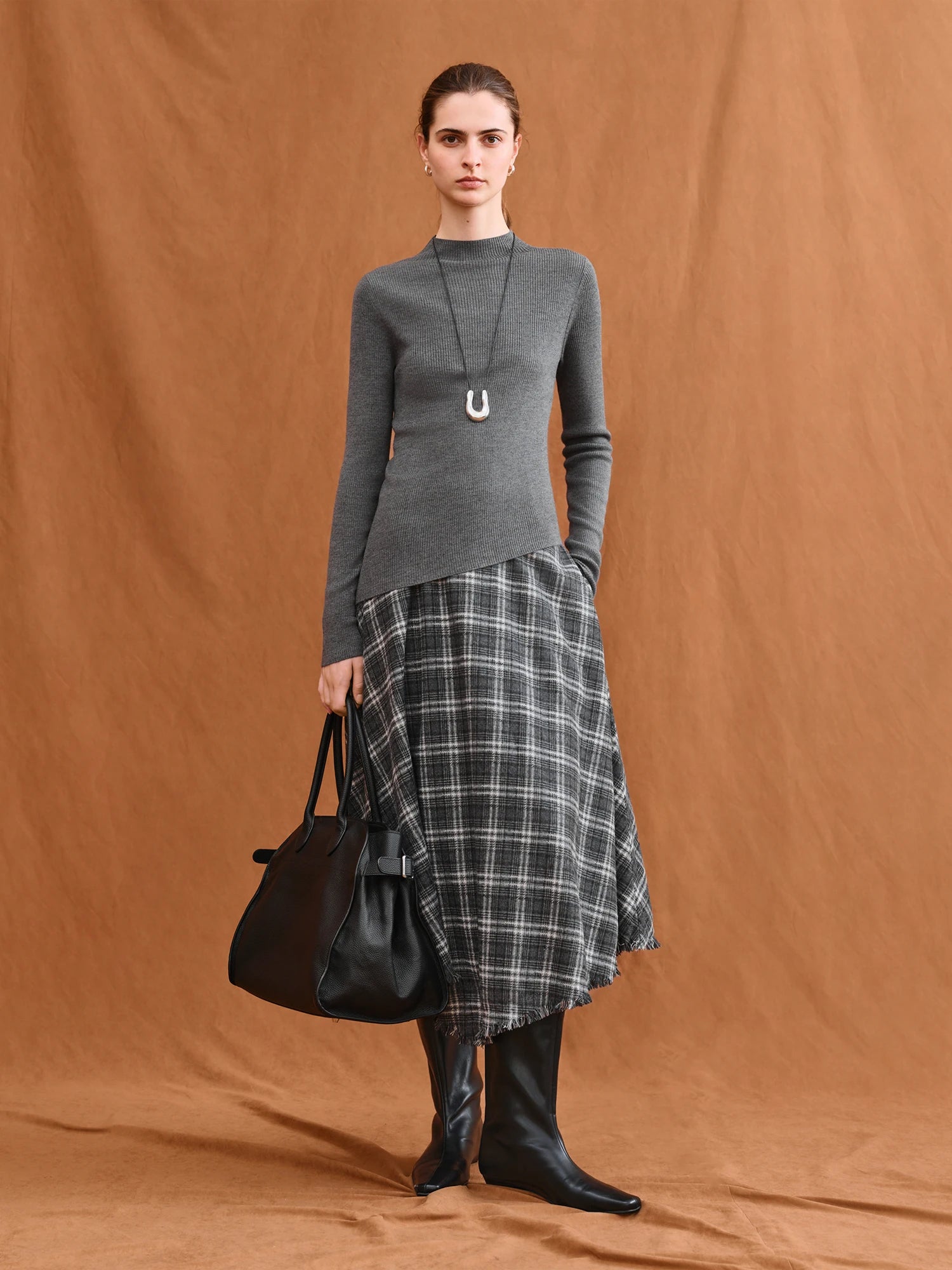 Asymmetric Knit Wool Sweater