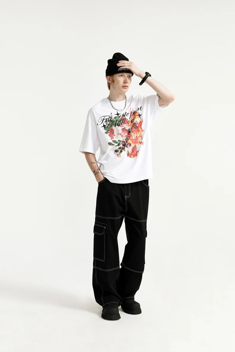 Flame Floral Printed T-shirt