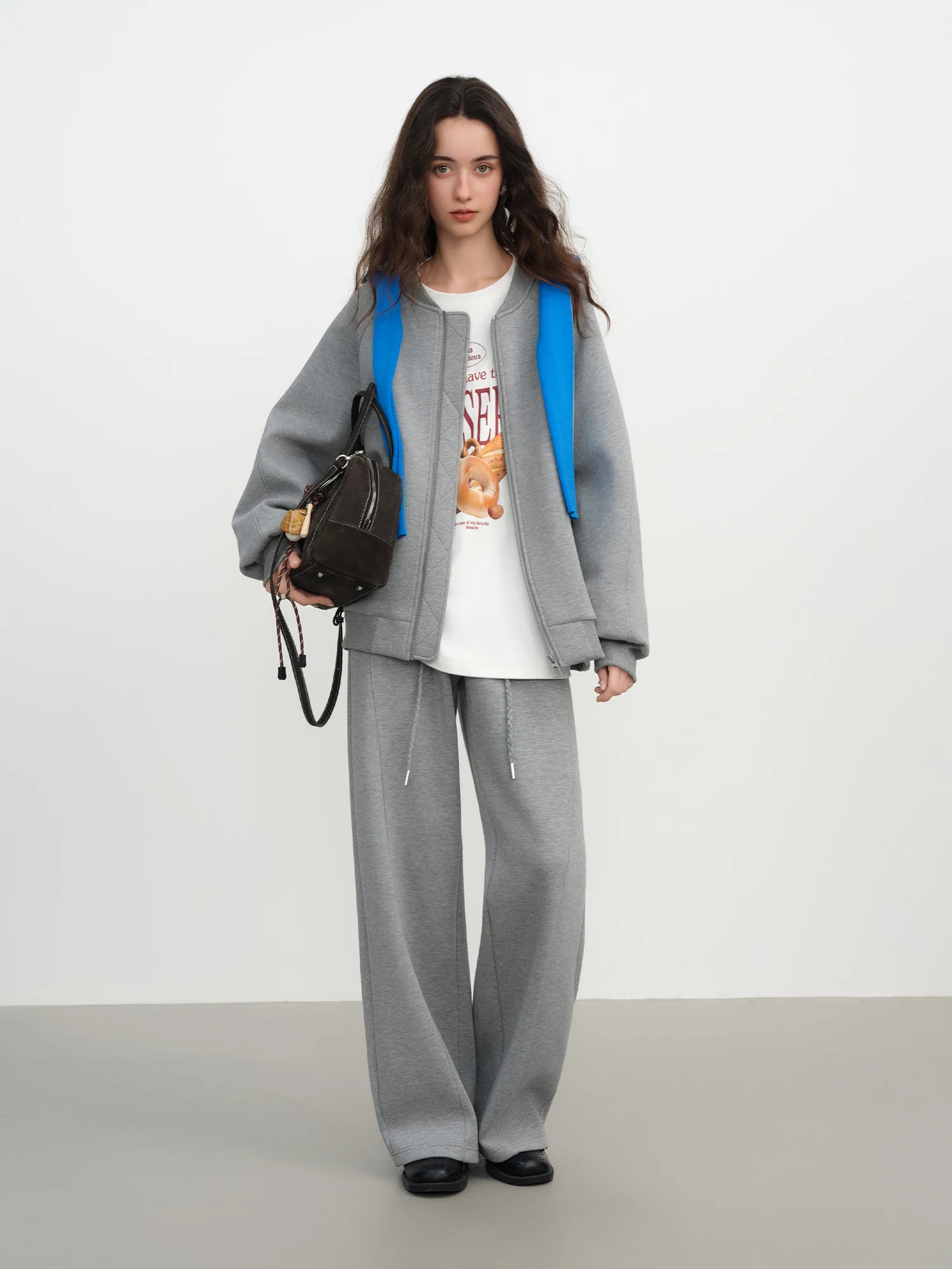 Lightweight Loose Gray Sport Suit