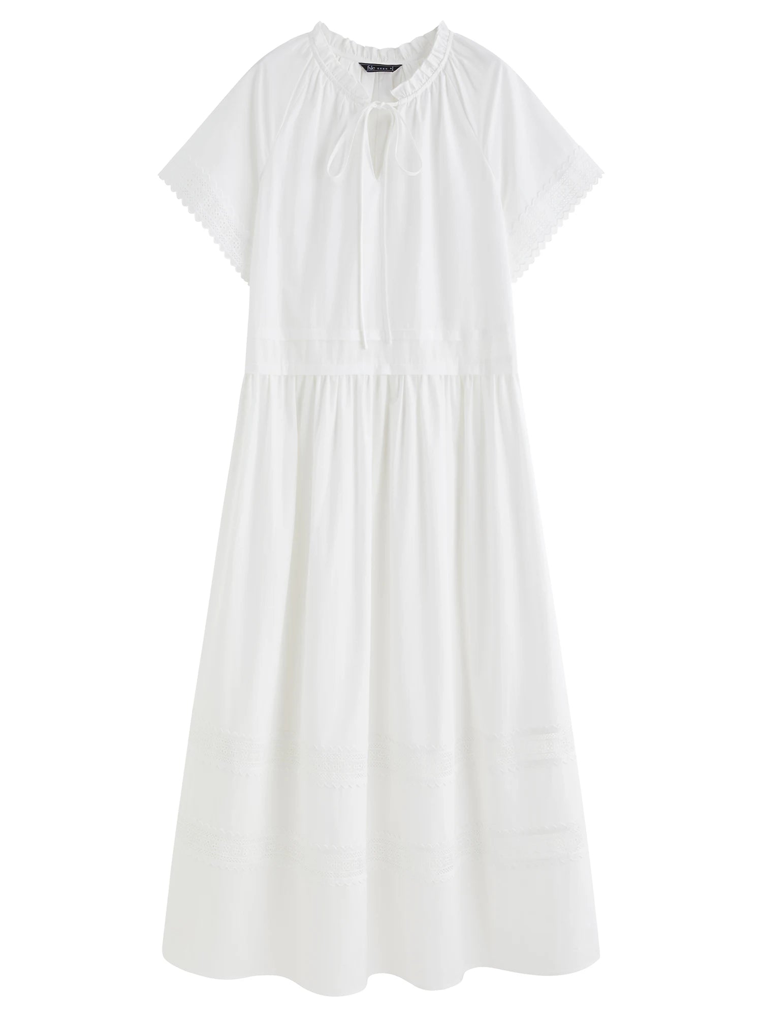 Lace Patchwork Short-sleeved Maxi Dress