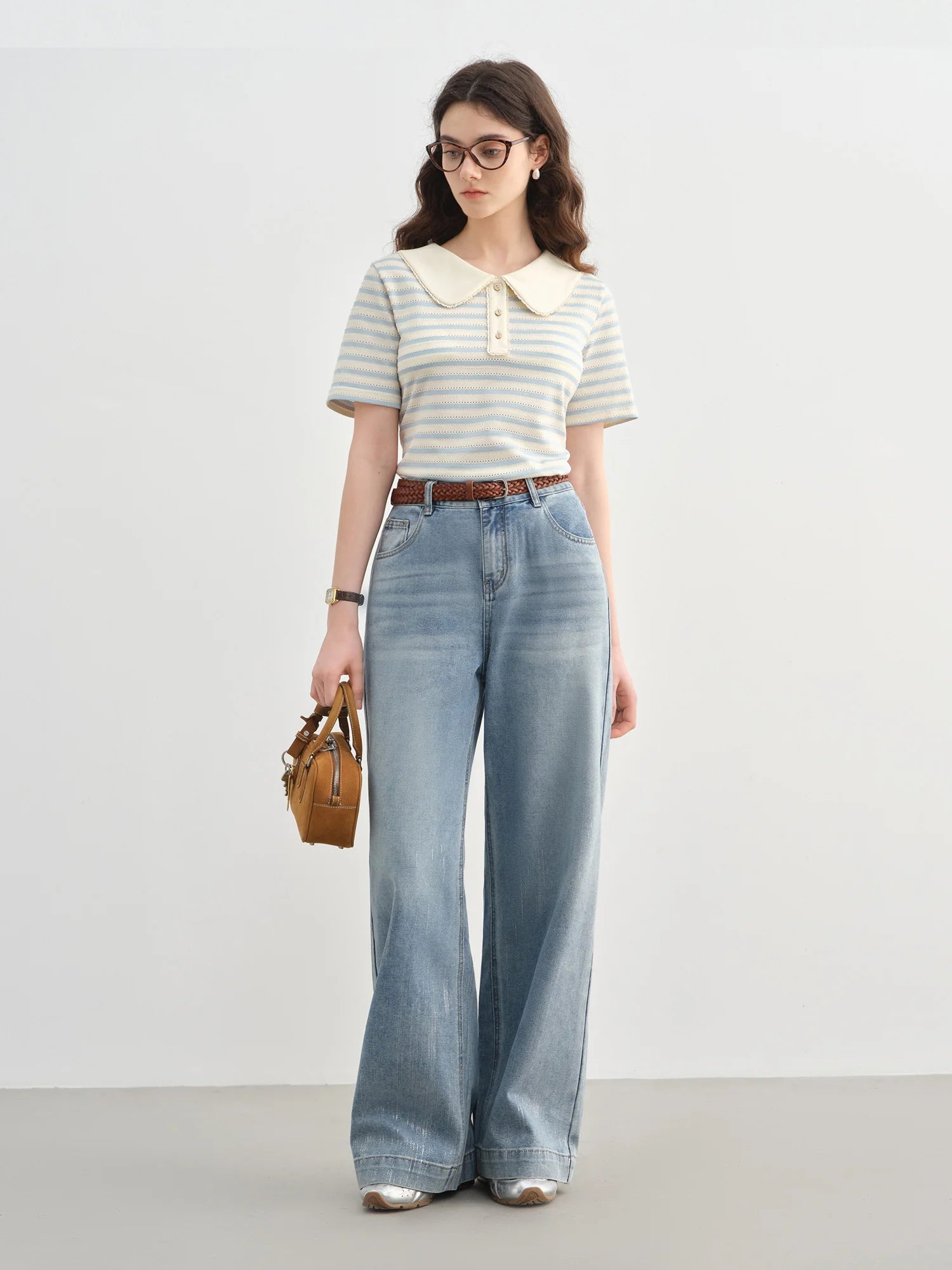 Striped Short-sleeved Polo T-shirt