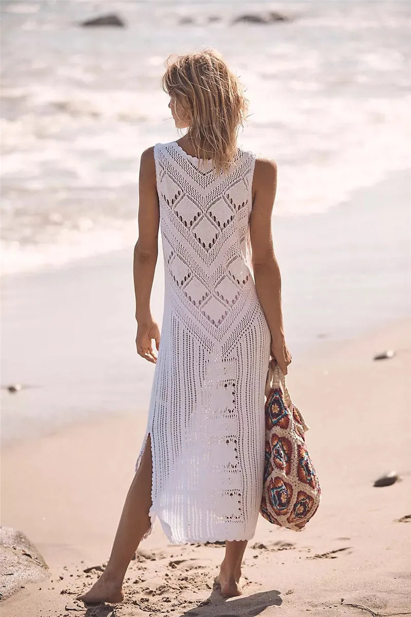 Summer knitted hollowed out dress