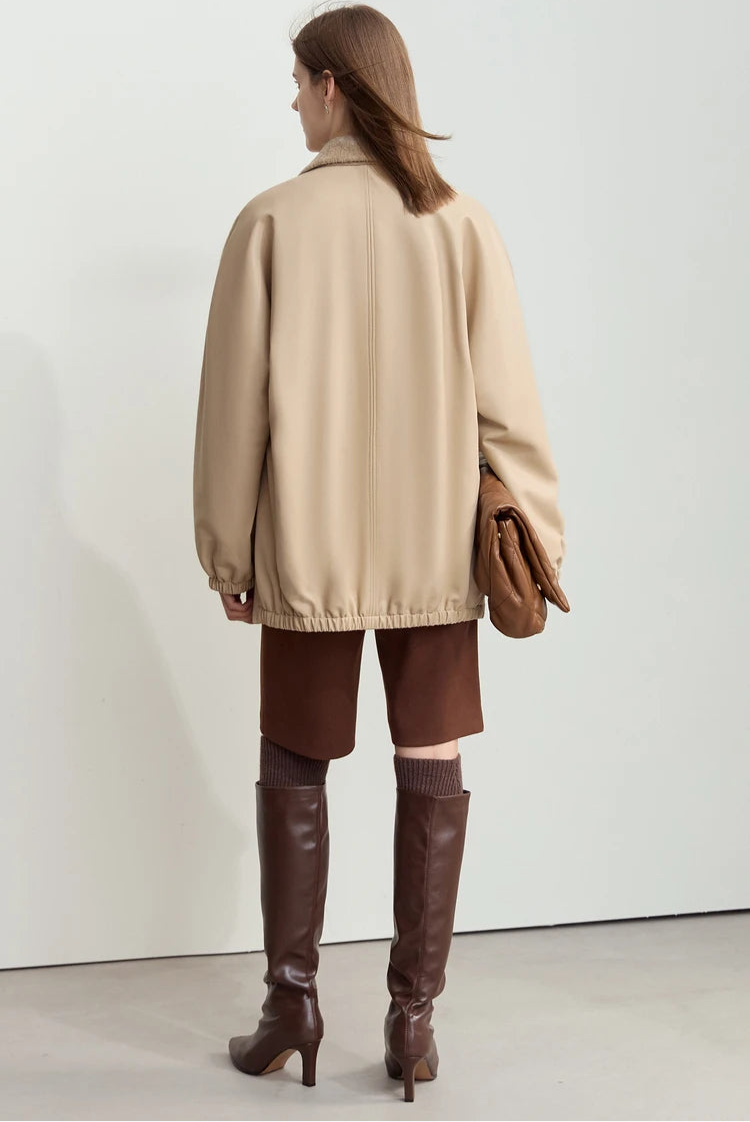 Short Camel Woolen Coat