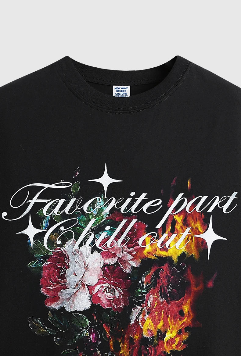 Flame Floral Printed T-shirt