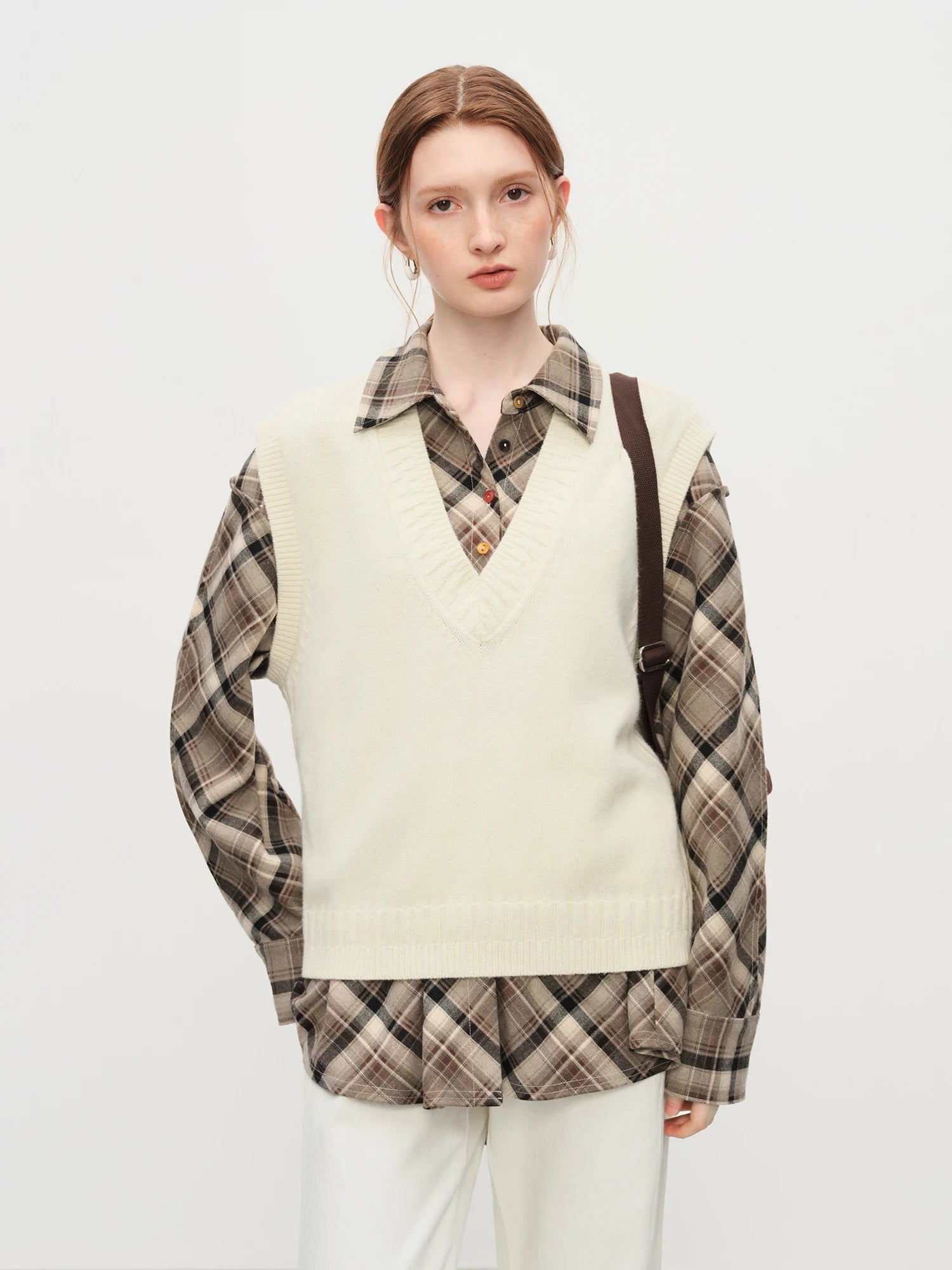 Sleeveless V-neck Wool Vest