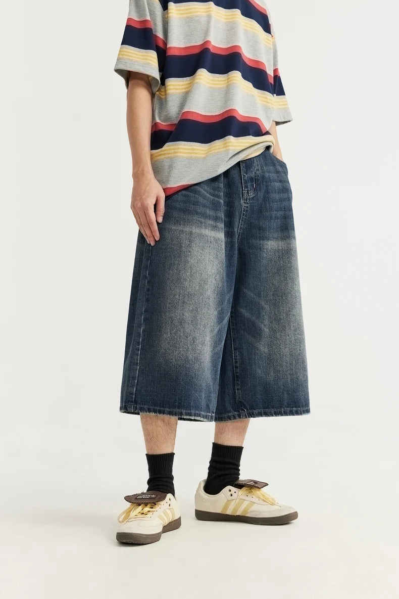 Wide Leg Jeans Shorts