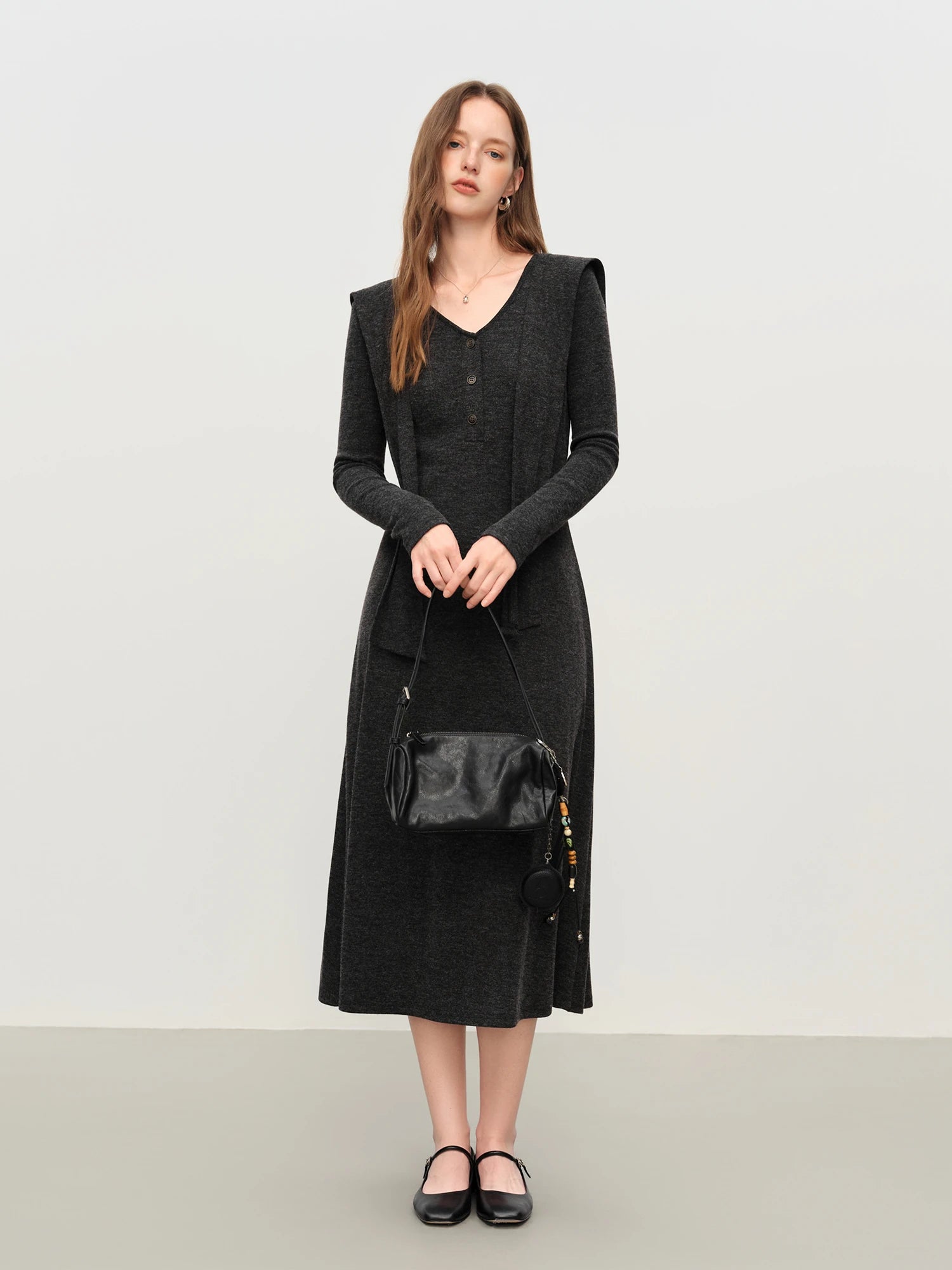 Slimming A-line Gray Dress