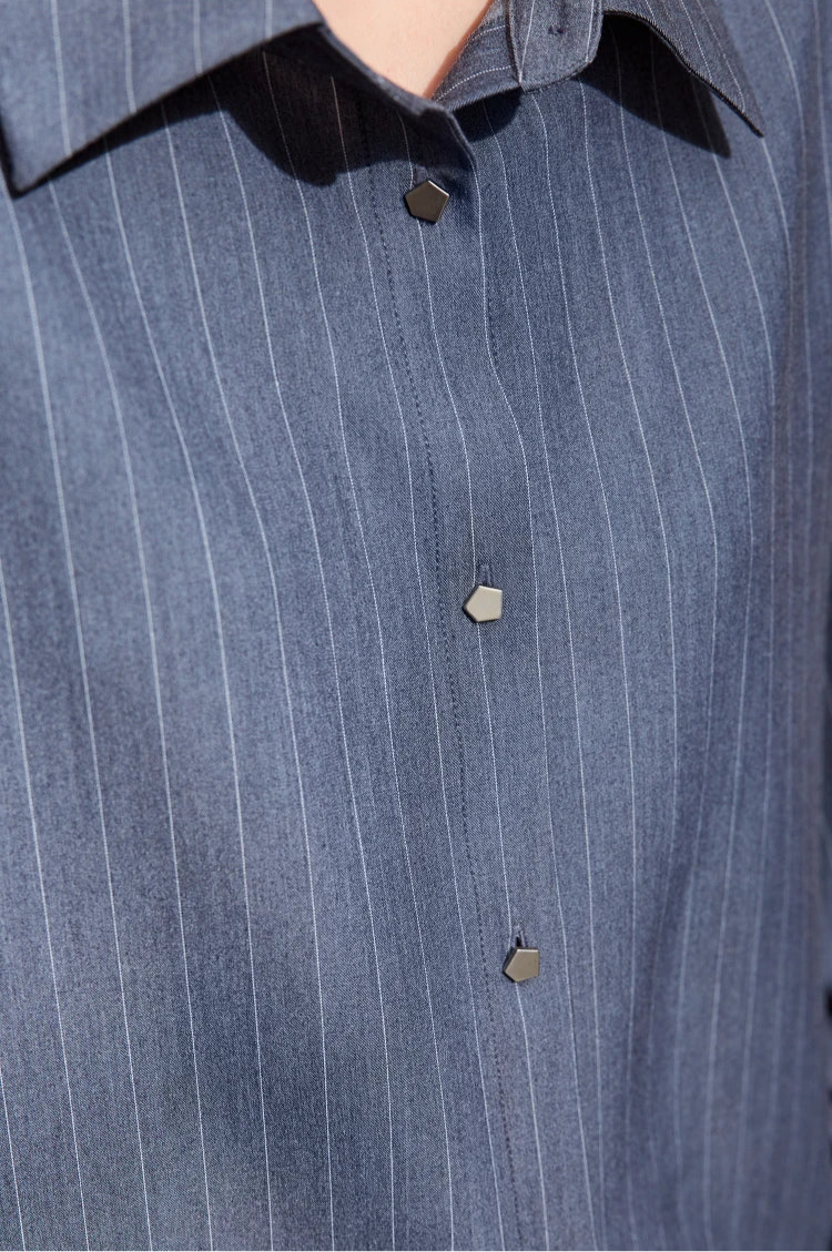 Loose Long Sleeve Striped Shirt