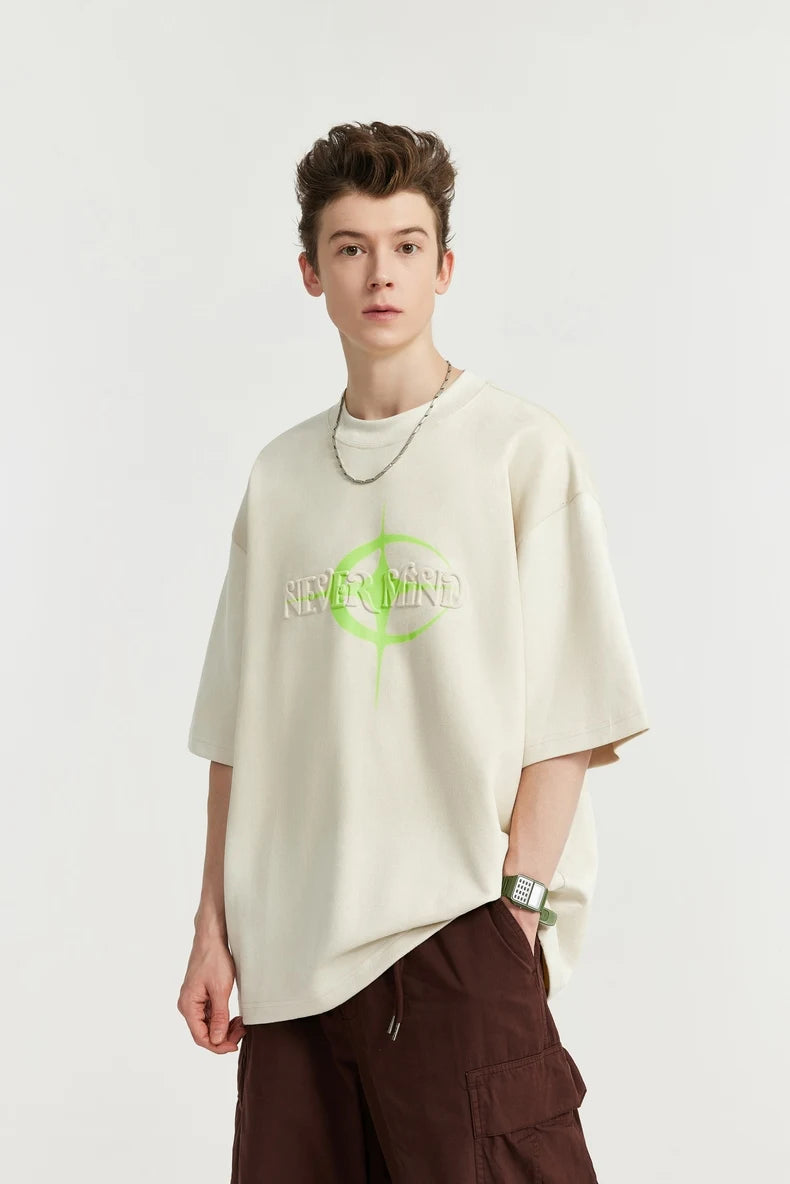 Suede Embossed Rubber Printing T-shirt